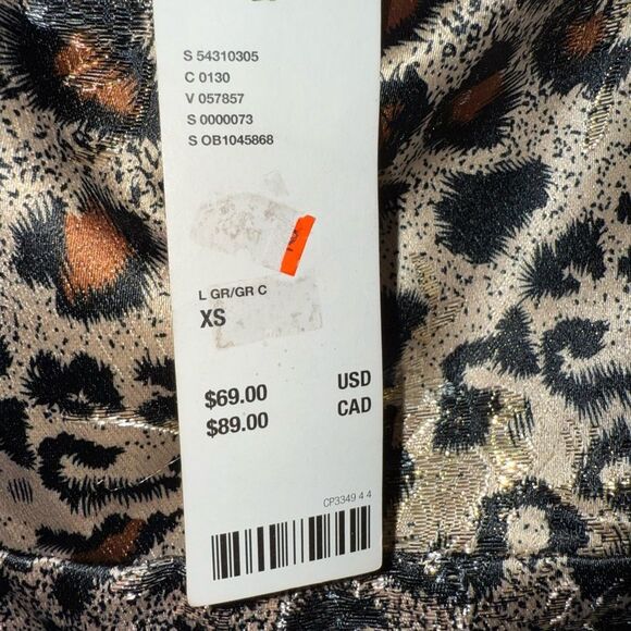 Urban Outfitters Spaghetti Strap Bodycon Slit Leopard Dress XS NEW #719 - Picture 10 of 12